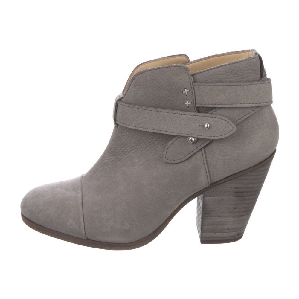 Rag & Bone Boots Ankle Harrow Booties Size 8.5 Grey Suede Heels